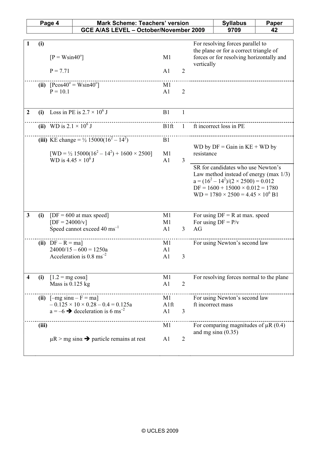 Mark scheme, page 4 of 6