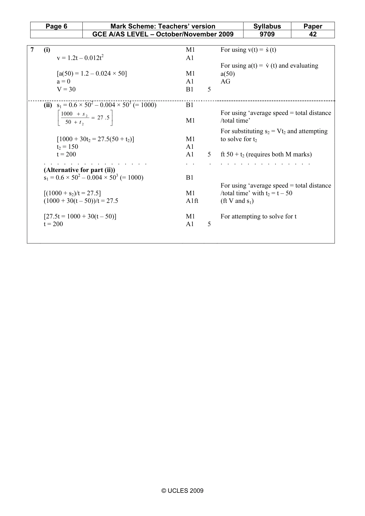 Mark scheme, page 6 of 6