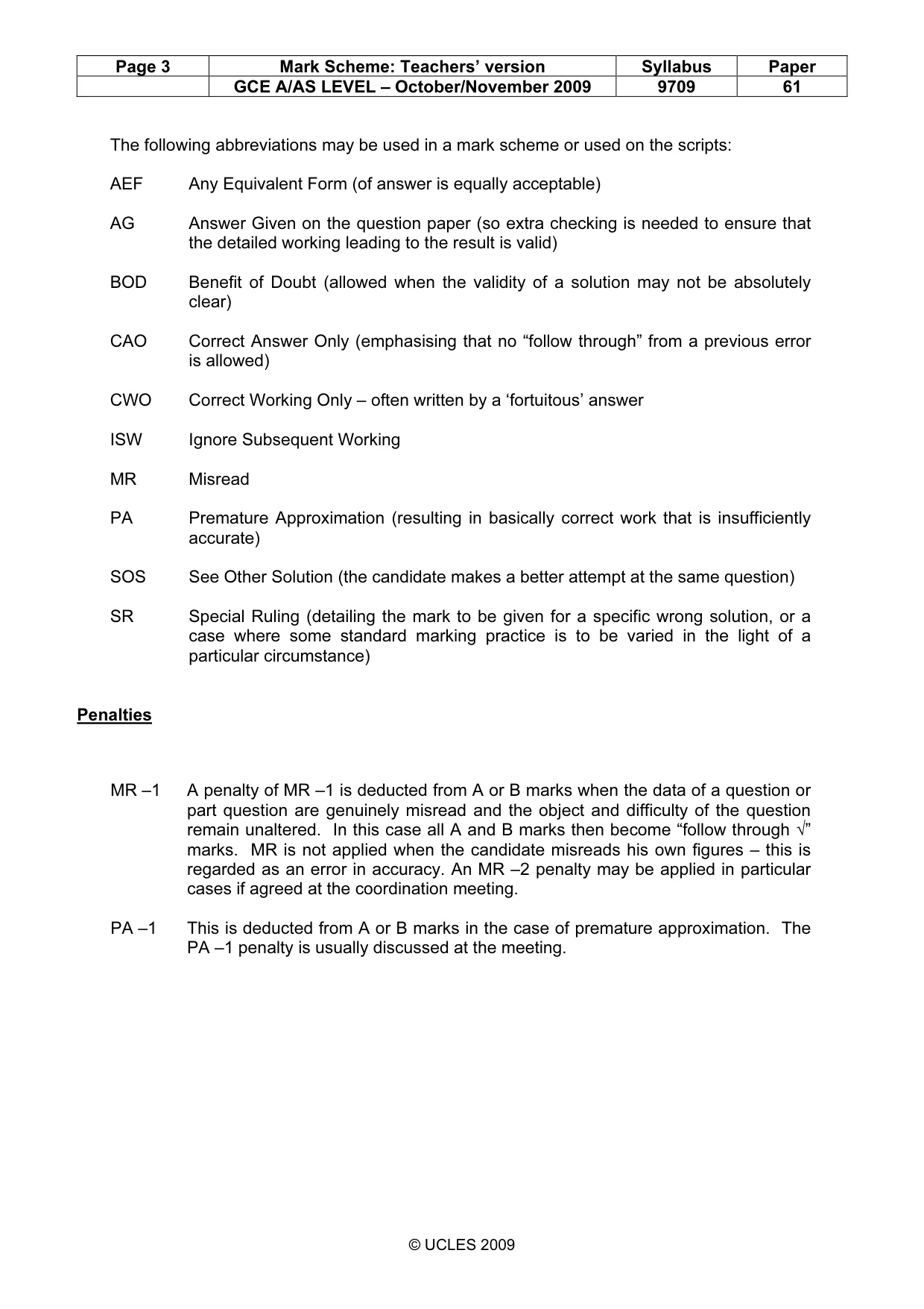 Mark scheme, page 3 of 6