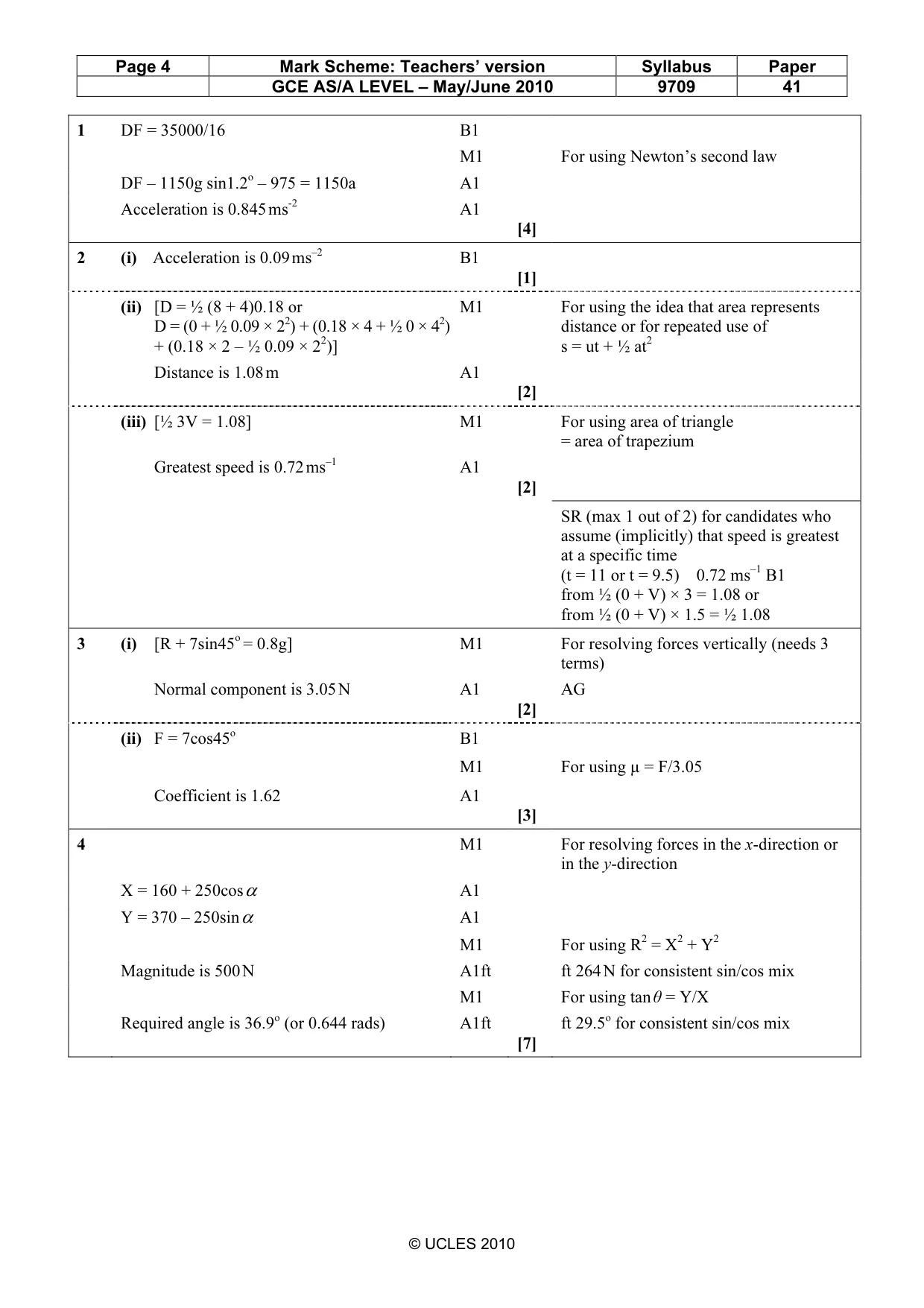 Mark scheme, page 4 of 6