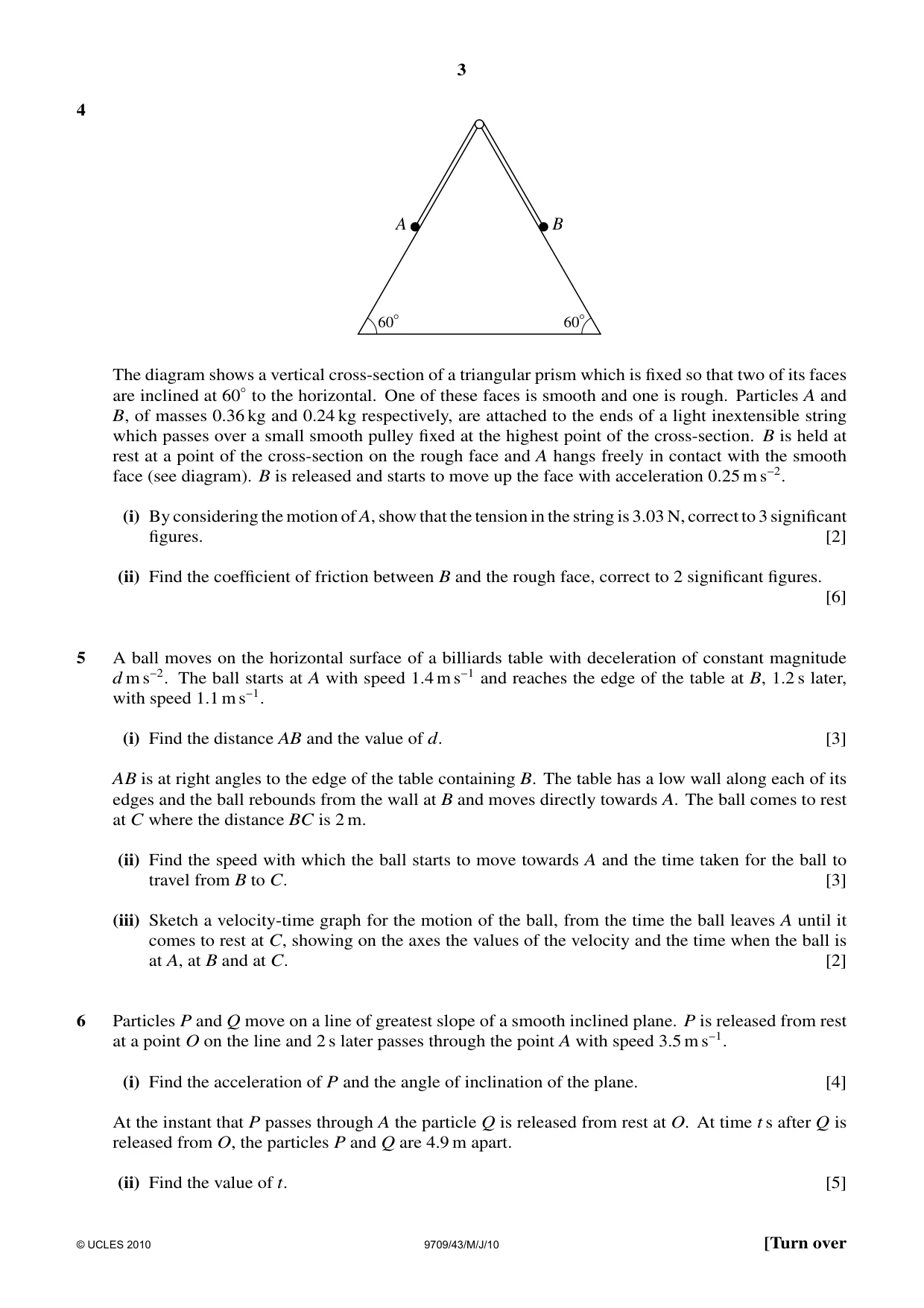 Cambridge A Level Mathematics 9709 2010 May/June Paper 4 · Variant 3 question paper, page 3 of 4