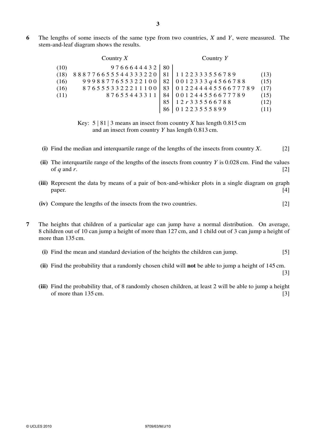 Cambridge A Level Mathematics 9709 2010 May/June Paper 6 · Variant 3 question paper, page 3 of 4