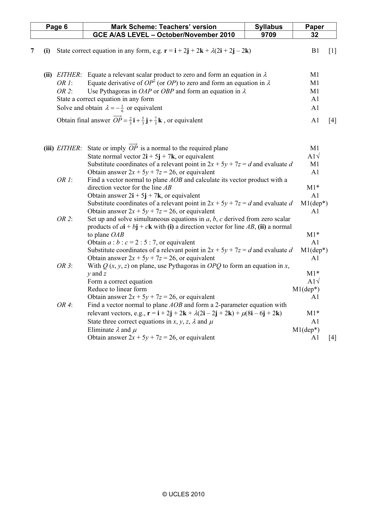 Mark scheme, page 6 of 8