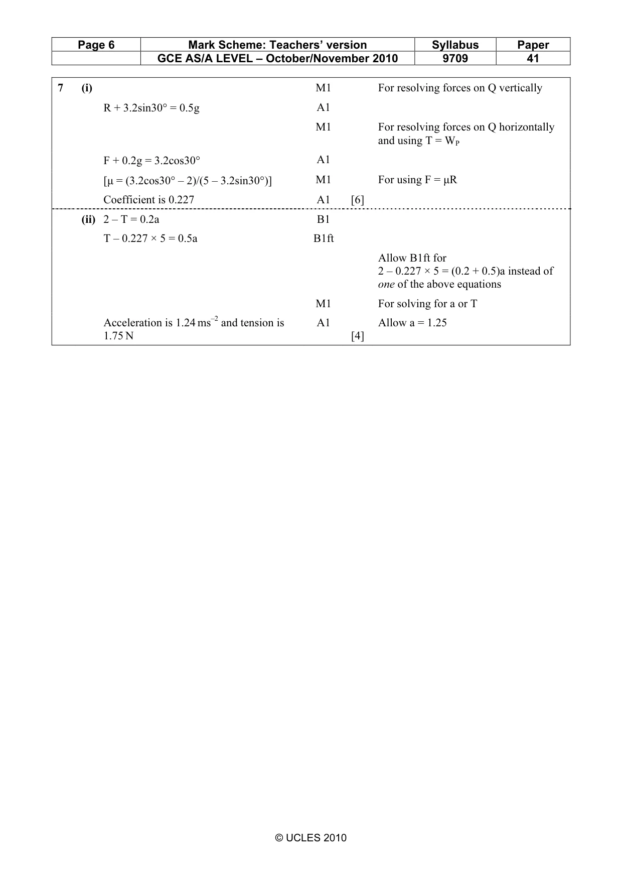 Mark scheme, page 6 of 6