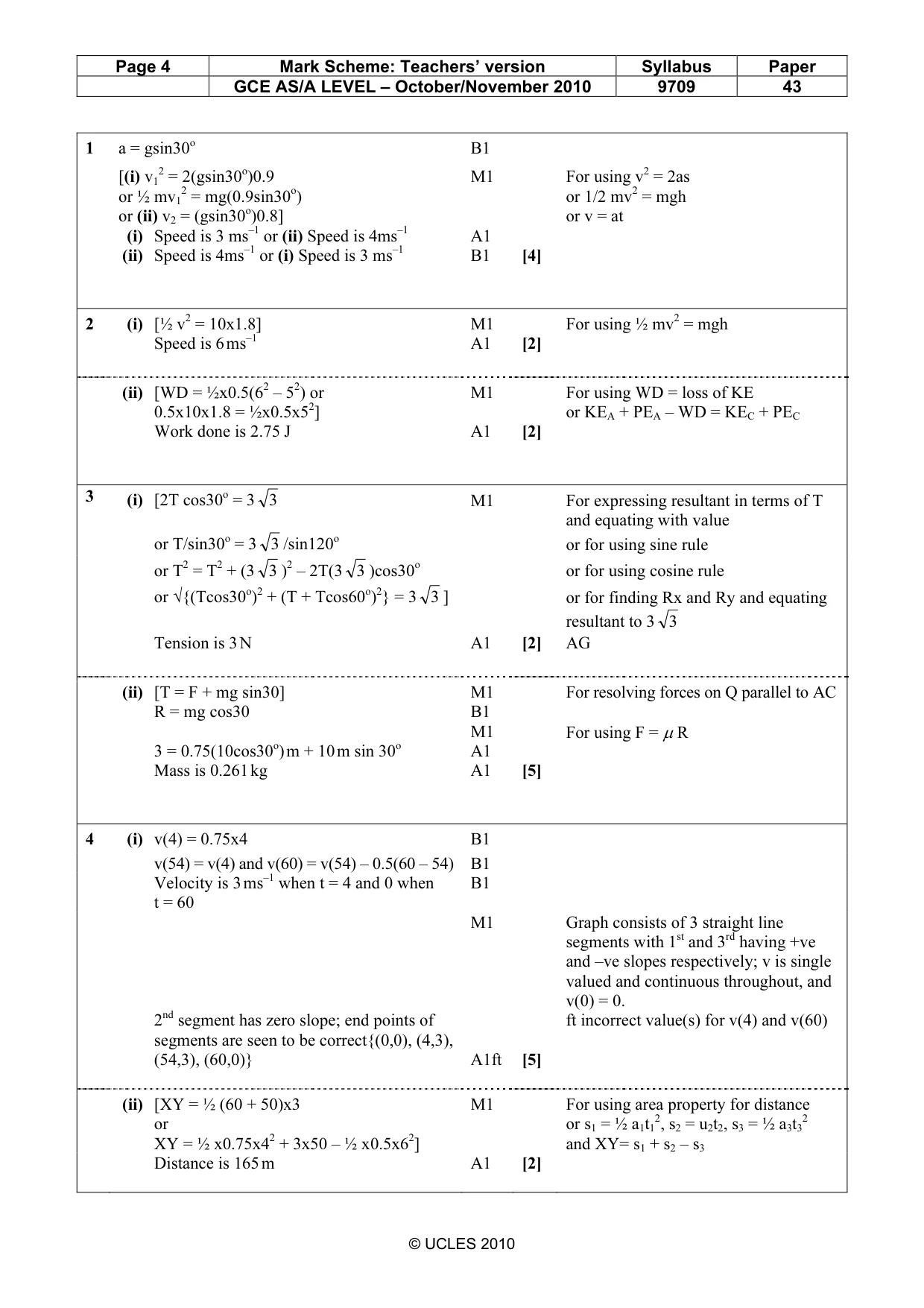 Mark scheme, page 4 of 6