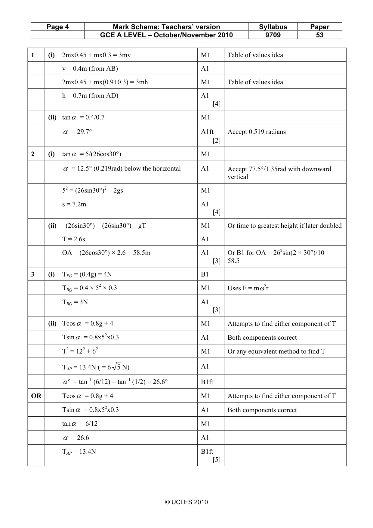 Mark scheme, page 4 of 6