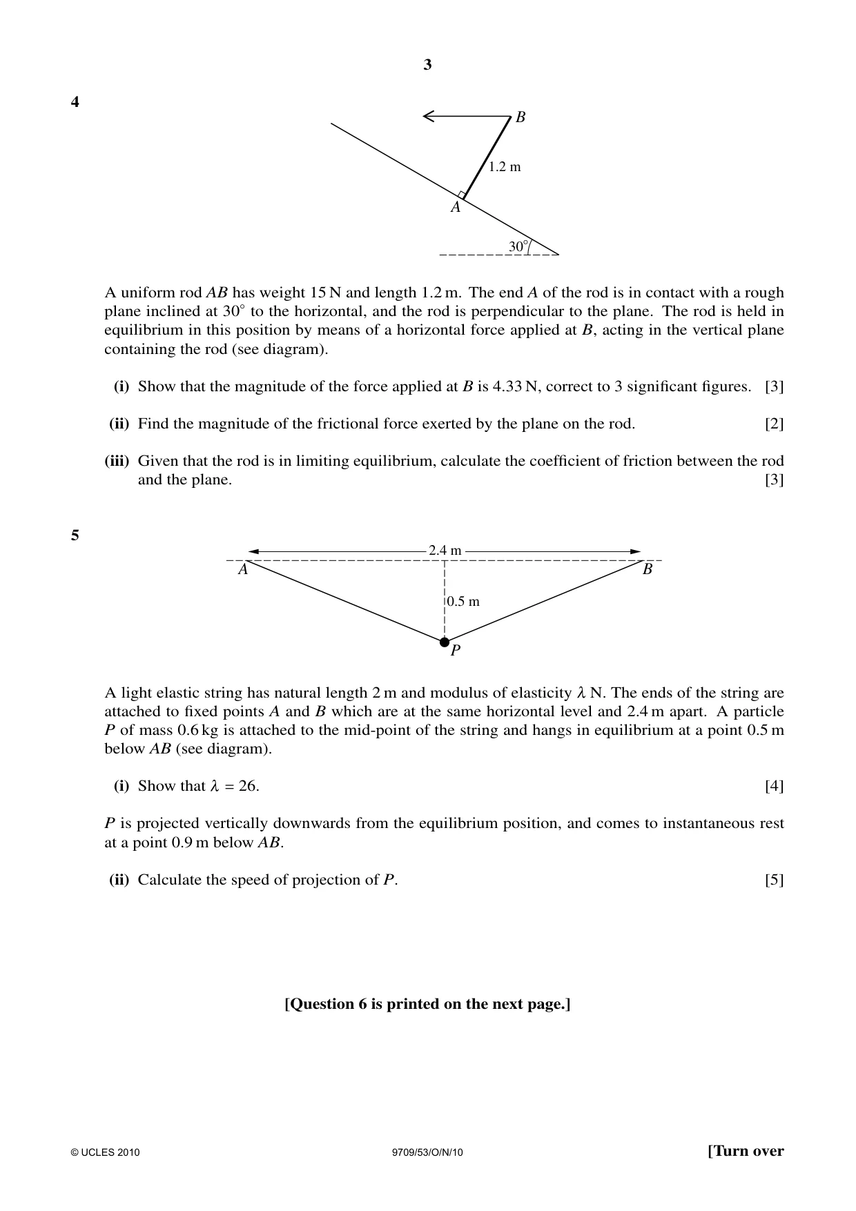 Cambridge A Level Mathematics 9709 2010 Oct/Nov Paper 5 · Variant 3 question paper, page 3 of 4