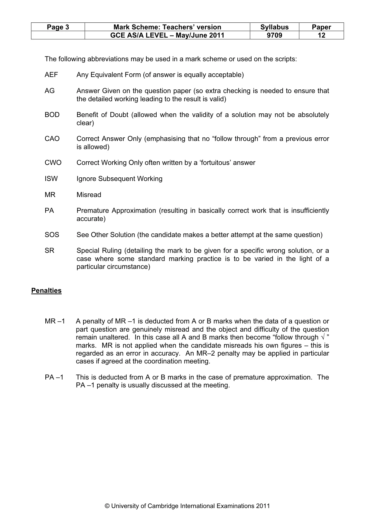 Mark scheme, page 3 of 7