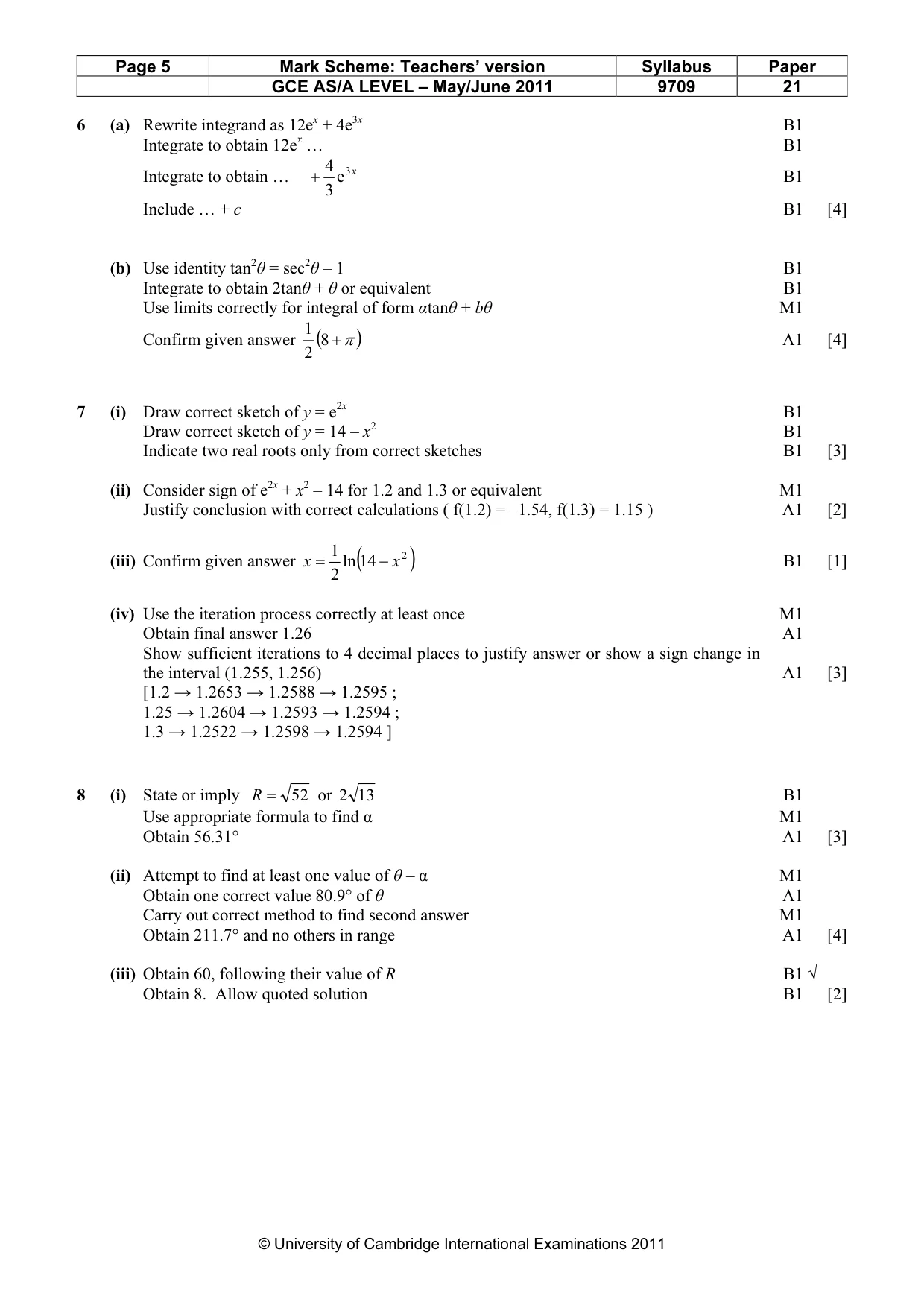 Mark scheme, page 5 of 5