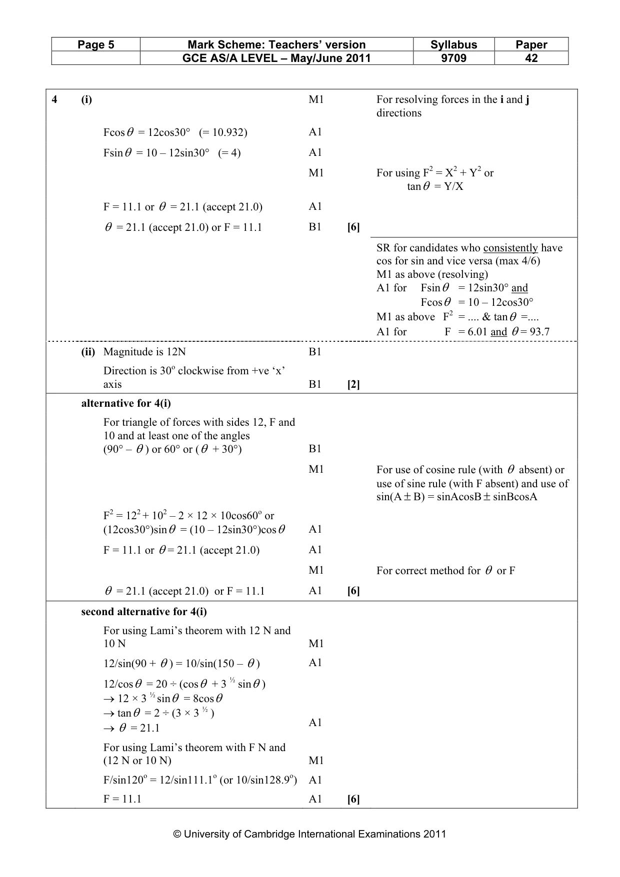 Mark scheme, page 5 of 7