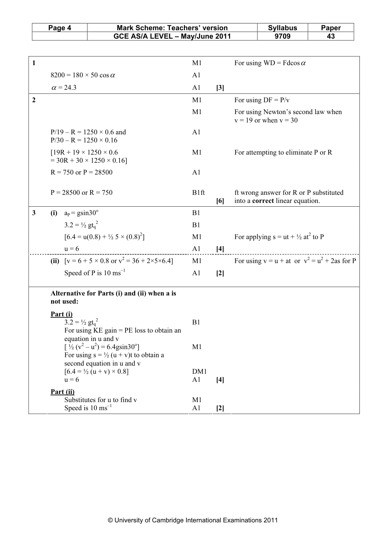 Mark scheme, page 4 of 6