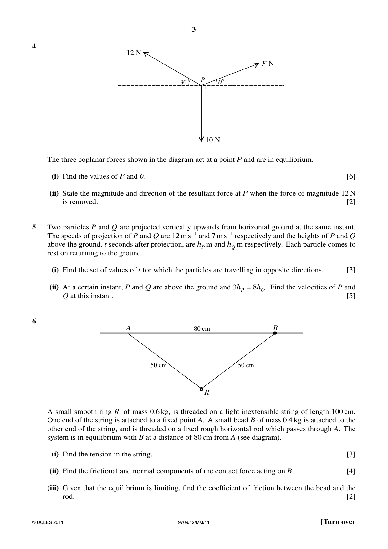 Cambridge A Level Mathematics 9709 2011 May/June Paper 4 · Variant 2 question paper, page 3 of 4
