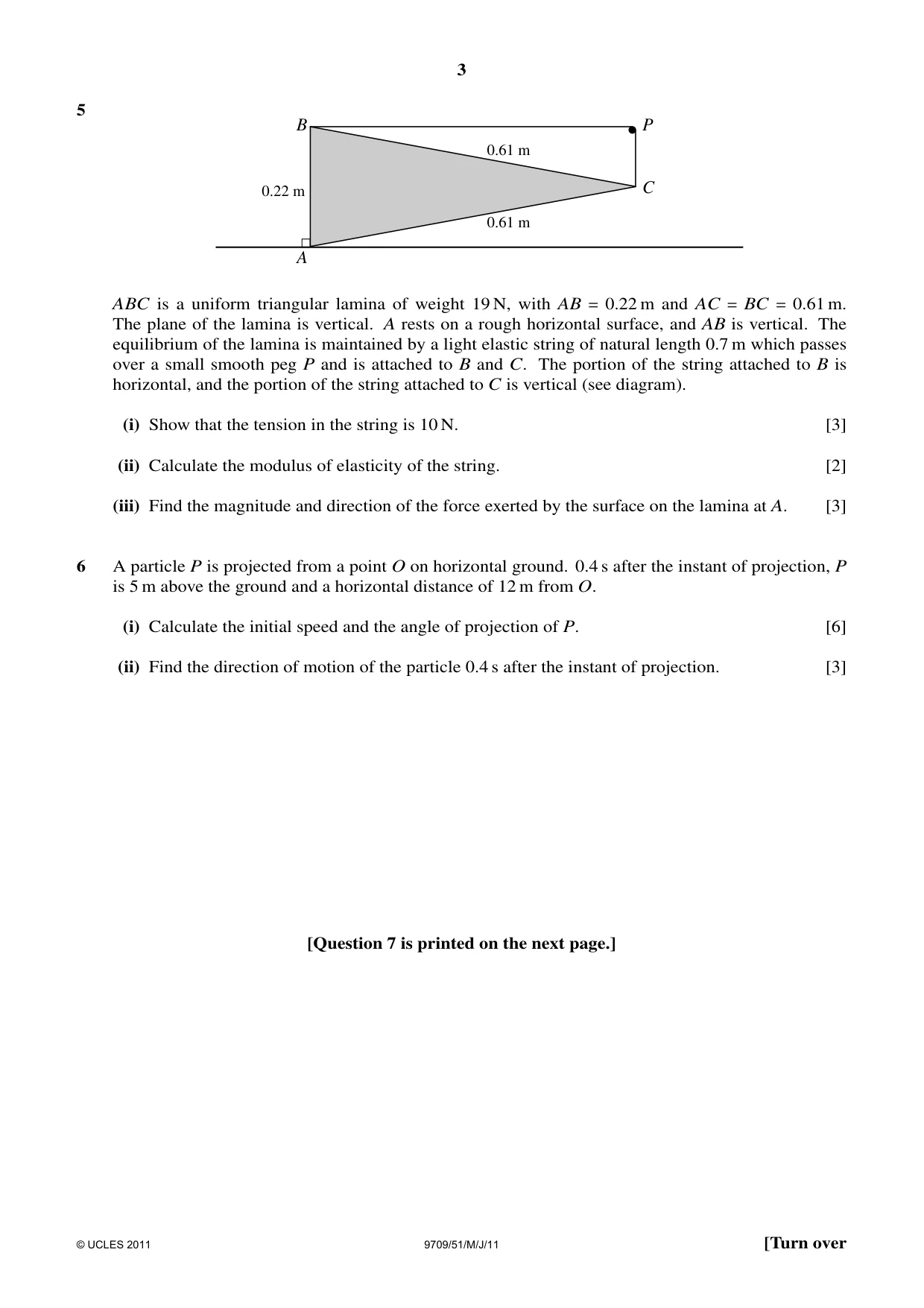Cambridge A Level Mathematics 9709 2011 May/June Paper 5 · Variant 1 question paper, page 3 of 4