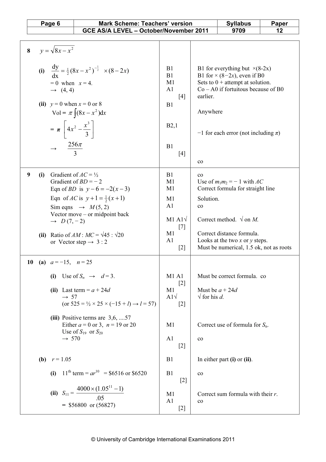 Mark scheme, page 6 of 6