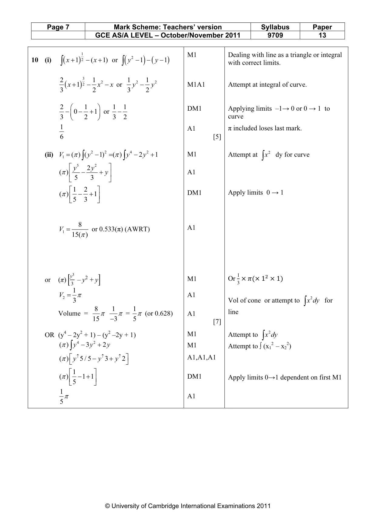 Mark scheme, page 7 of 8