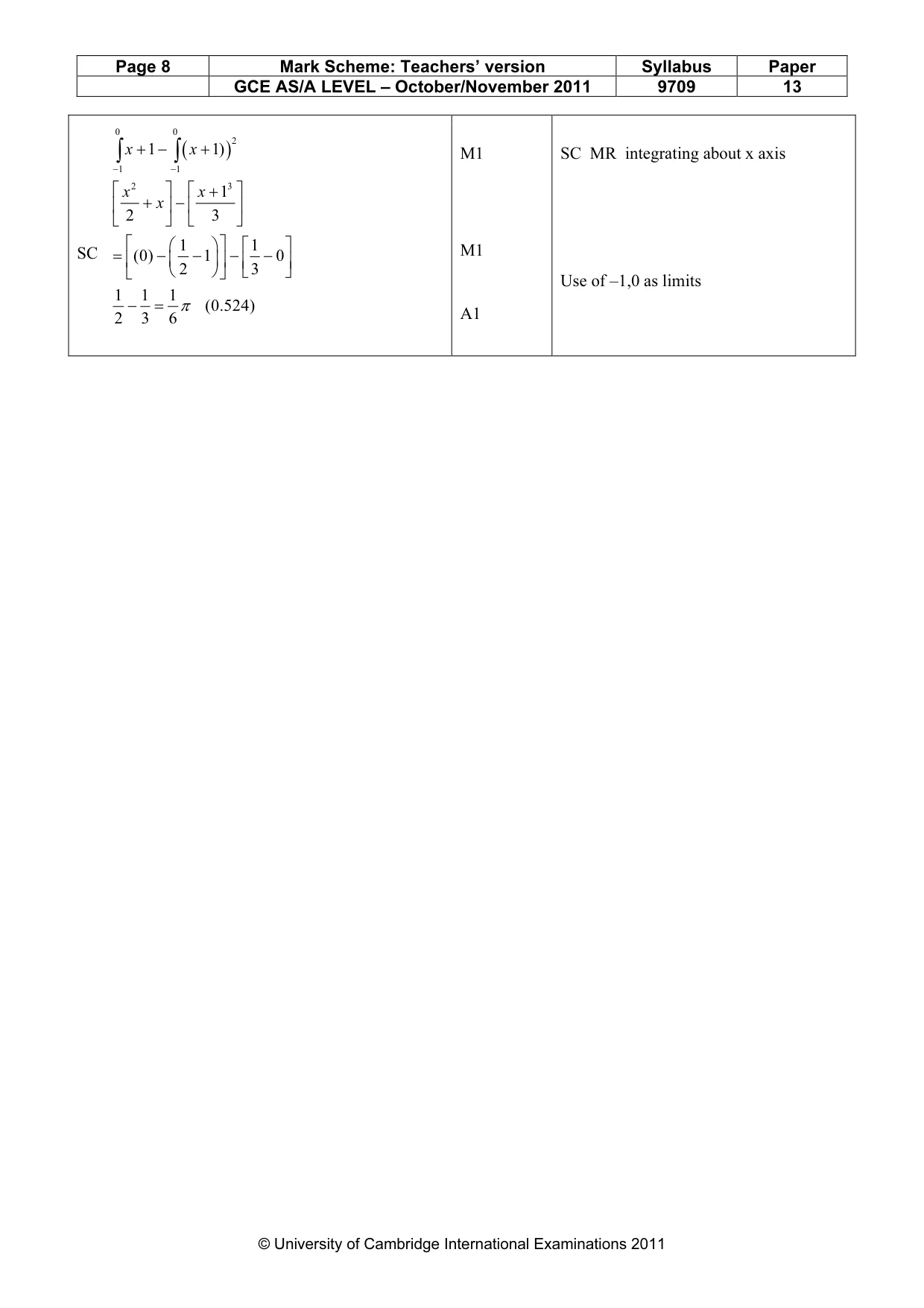 Mark scheme, page 8 of 8