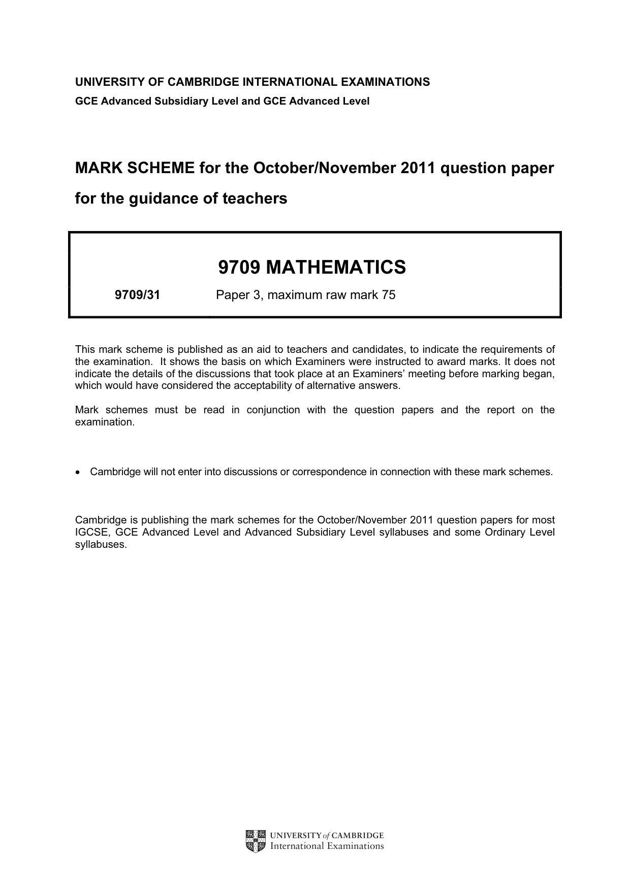 Mark scheme, page 1 of 7
