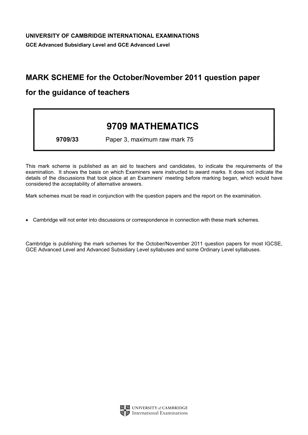 Mark scheme, page 1 of 9