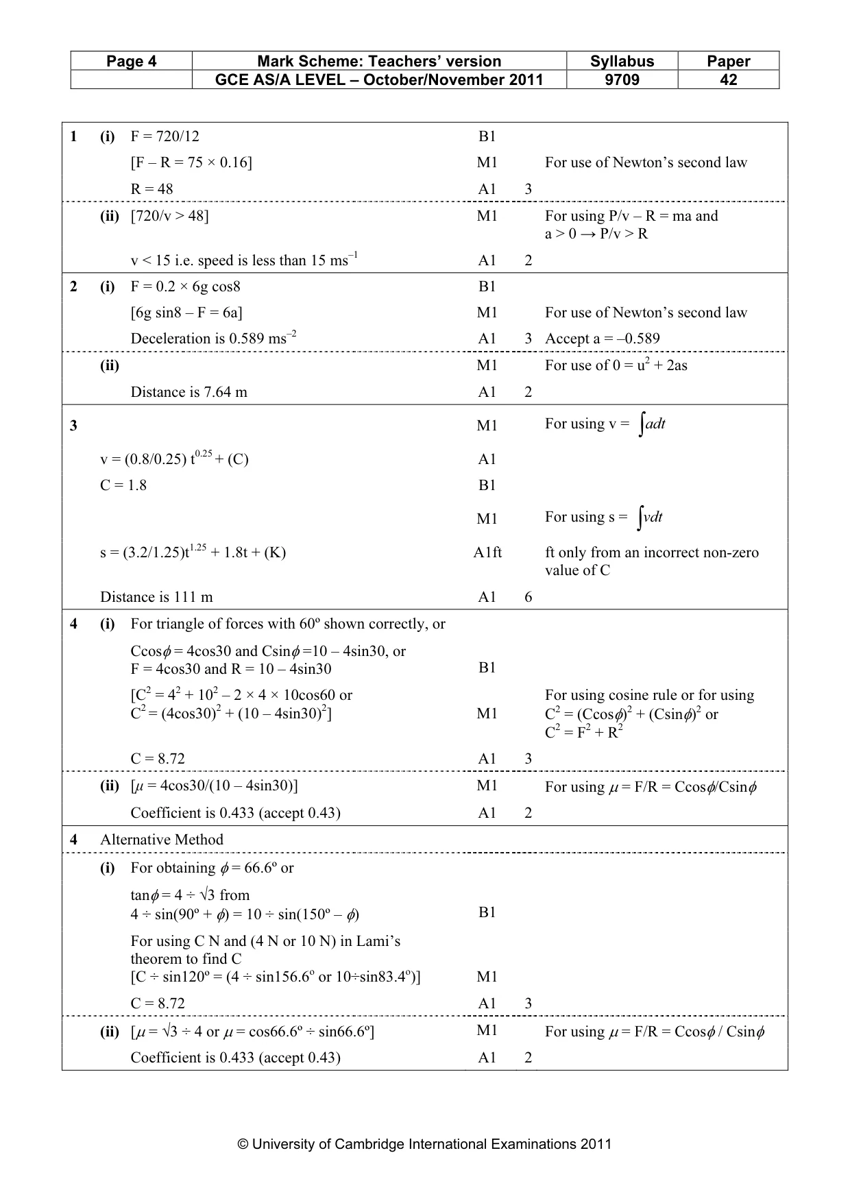 Mark scheme, page 4 of 6