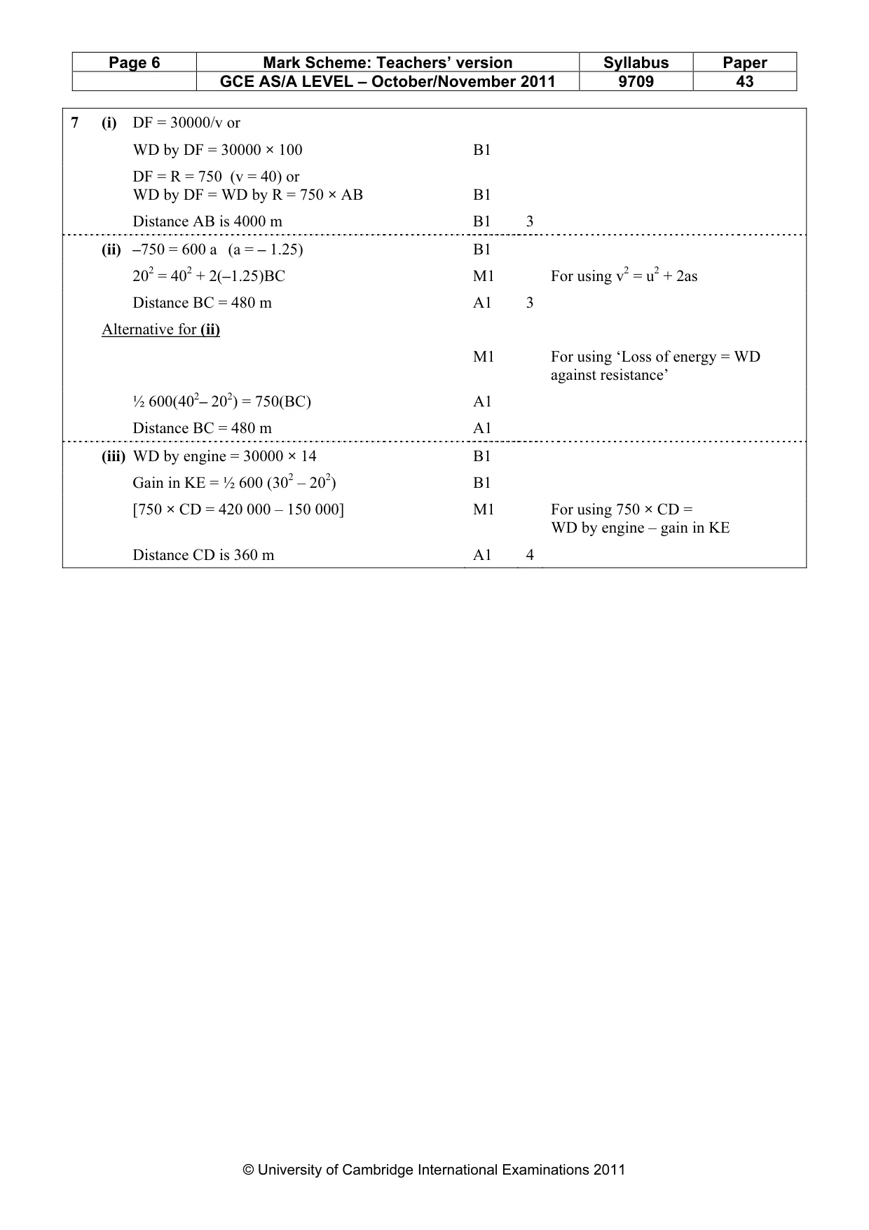 Mark scheme, page 6 of 6