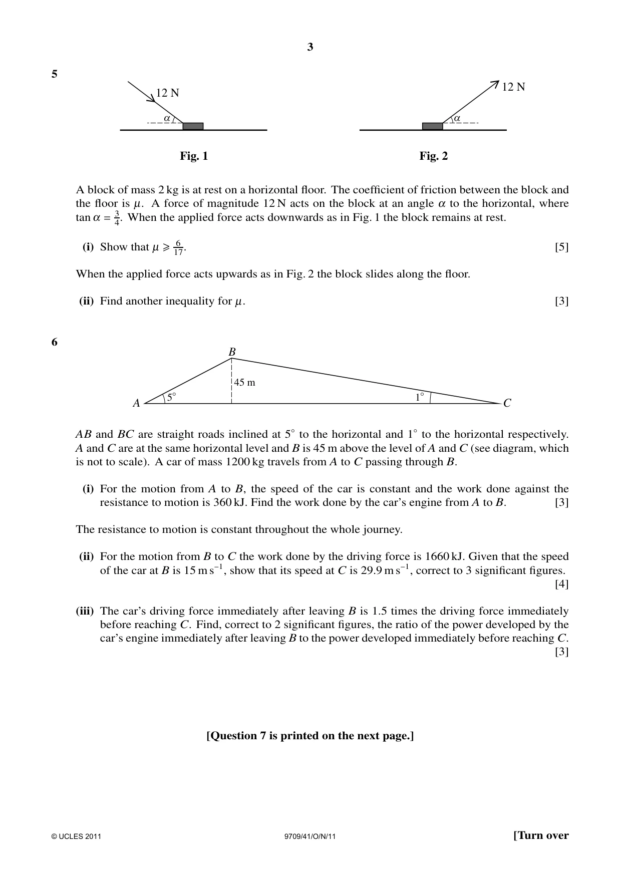Cambridge A Level Mathematics 9709 2011 Oct/Nov Paper 4 · Variant 1 question paper, page 3 of 4