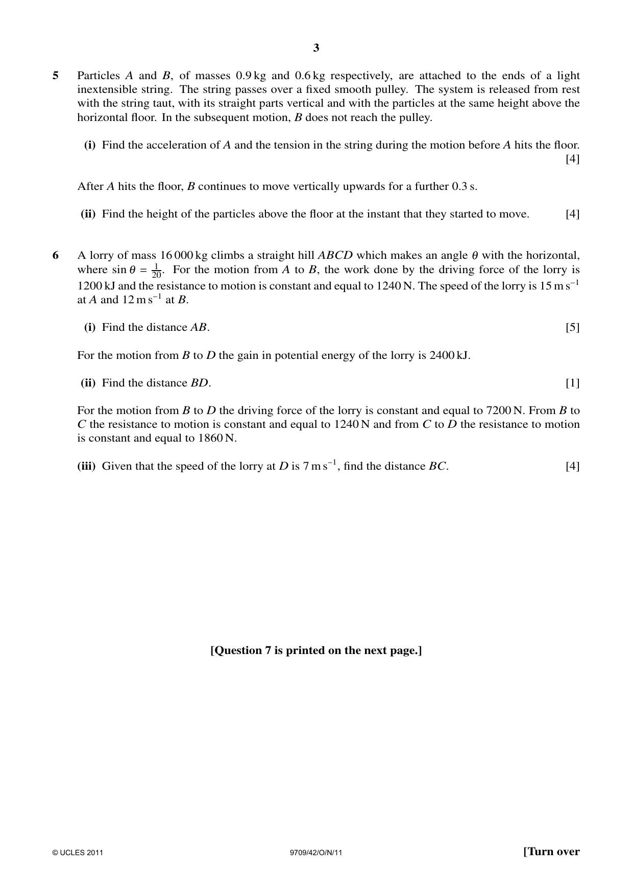 Cambridge A Level Mathematics 9709 2011 Oct/Nov Paper 4 · Variant 2 question paper, page 3 of 4
