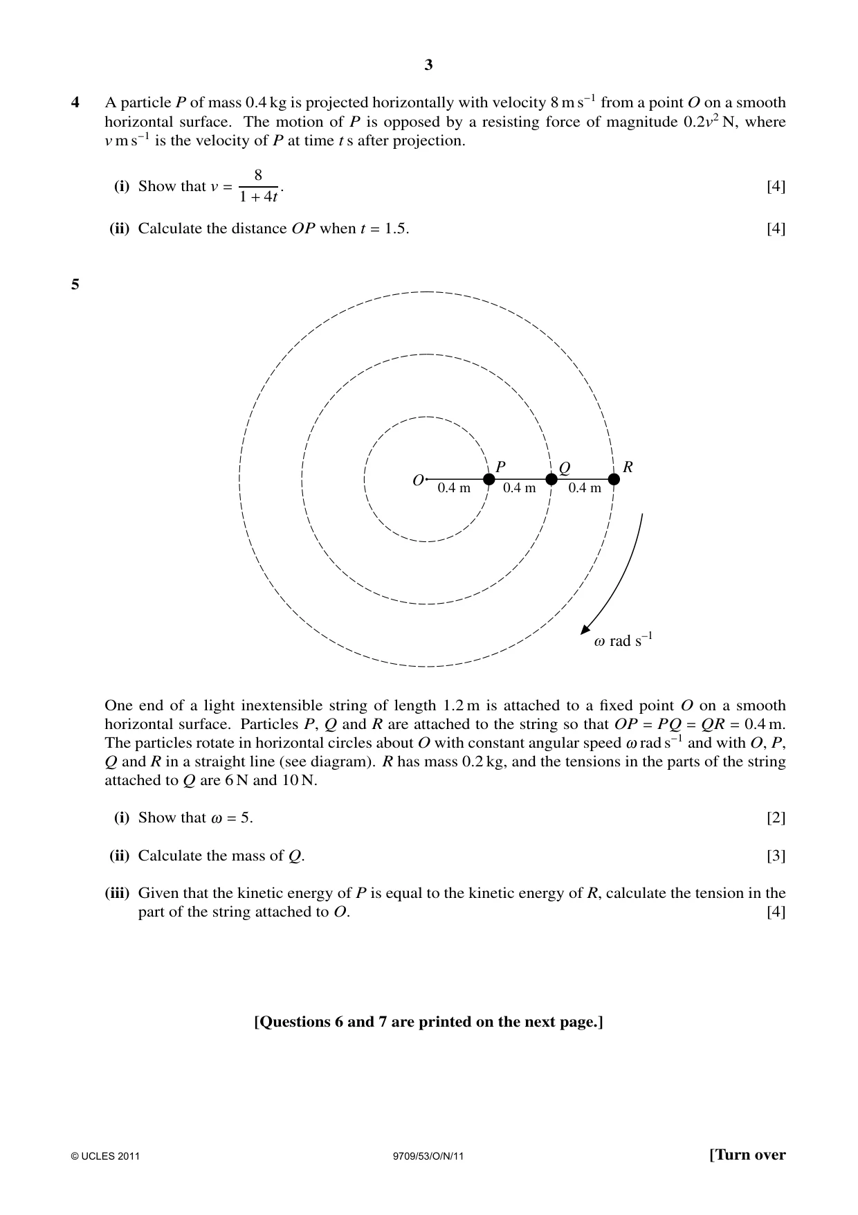 Cambridge A Level Mathematics 9709 2011 Oct/Nov Paper 5 · Variant 3 question paper, page 3 of 4