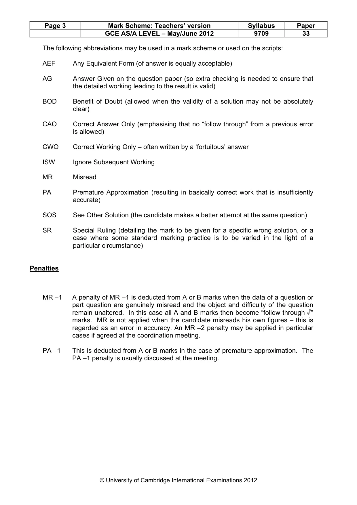 Mark scheme, page 3 of 7