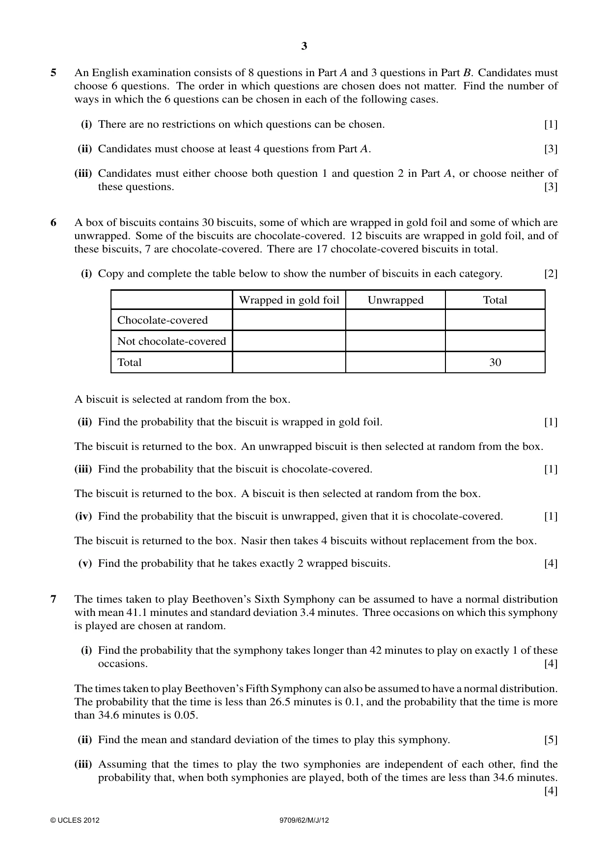Cambridge A Level Mathematics 9709 2012 May/June Paper 6 · Variant 2 question paper, page 3 of 4