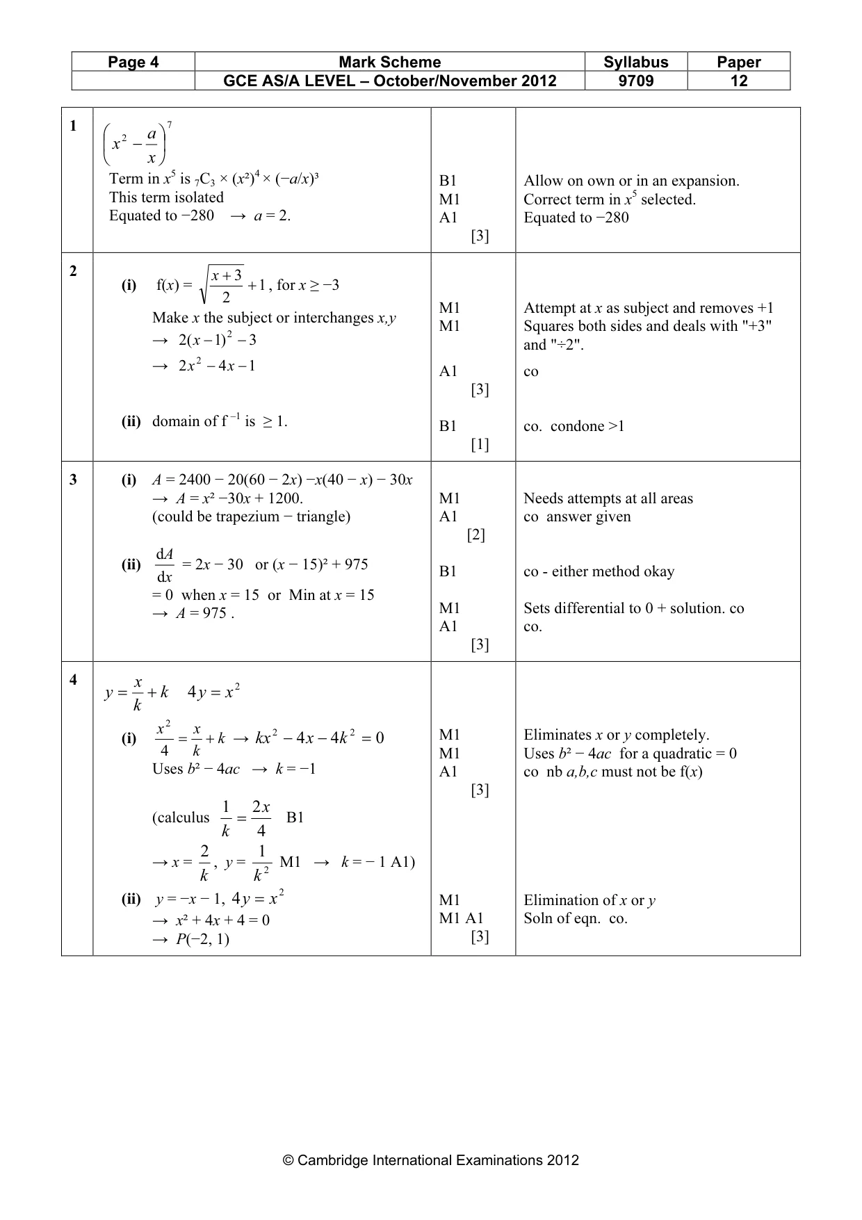 Mark scheme, page 4 of 7