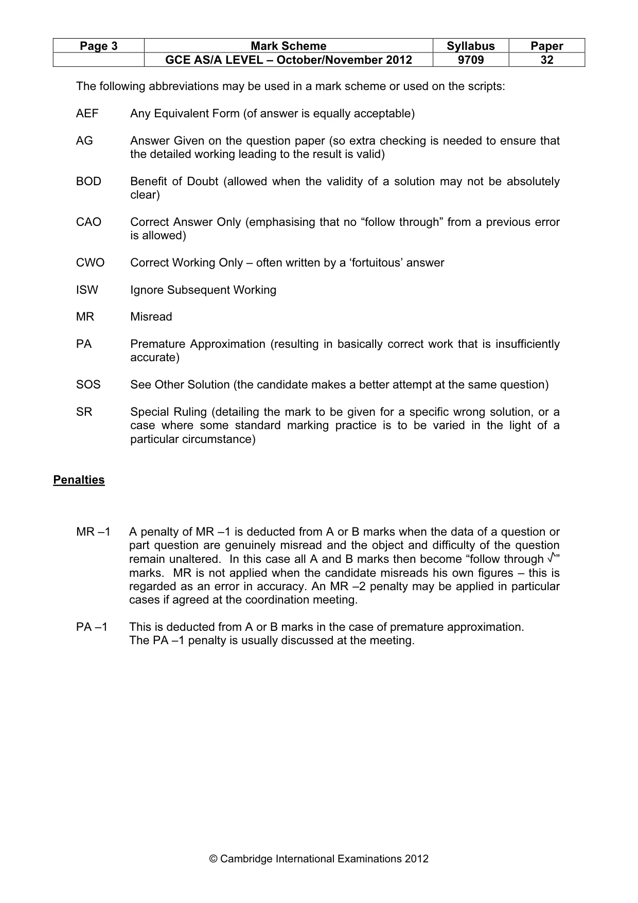 Mark scheme, page 3 of 7