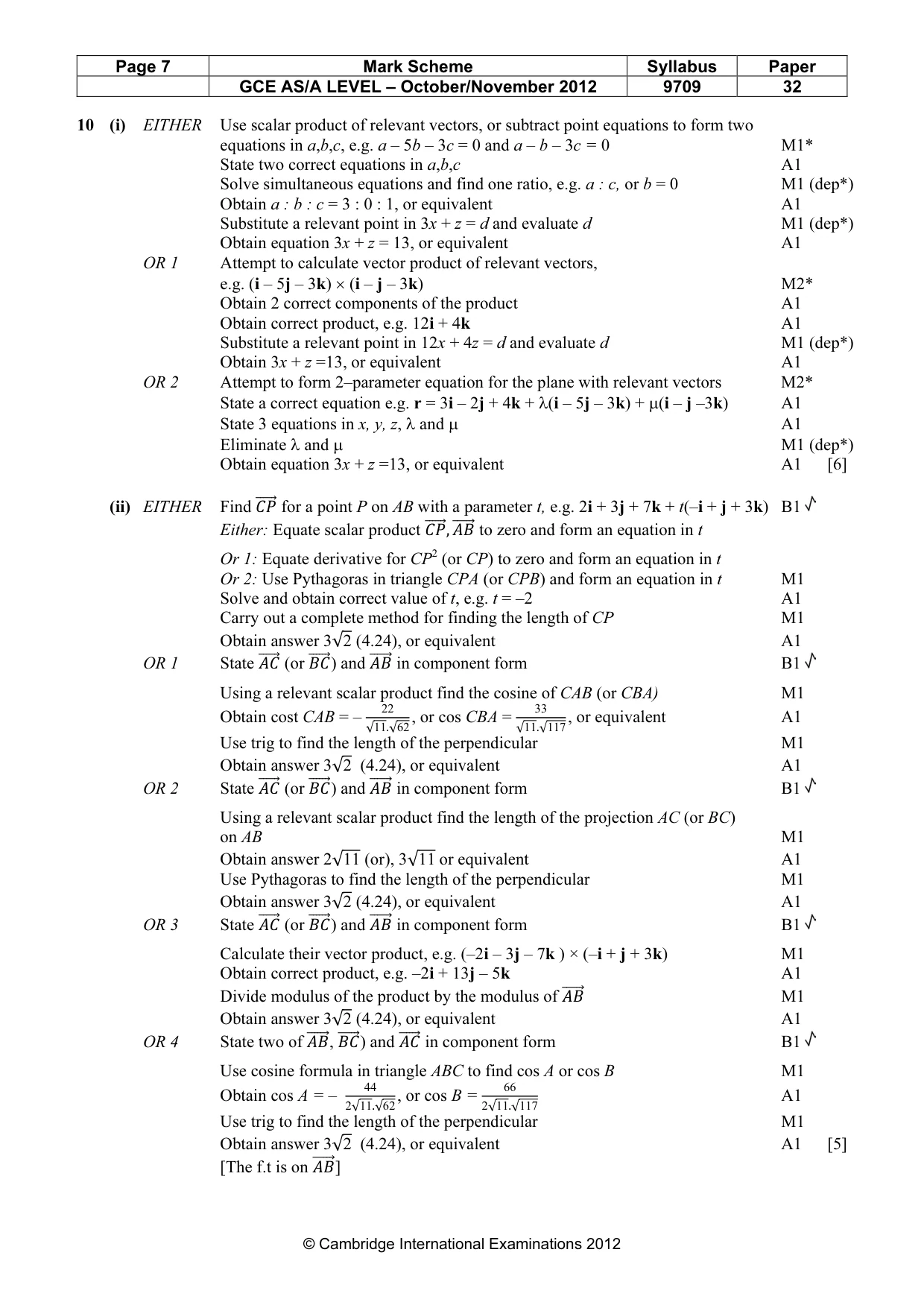 Mark scheme, page 7 of 7