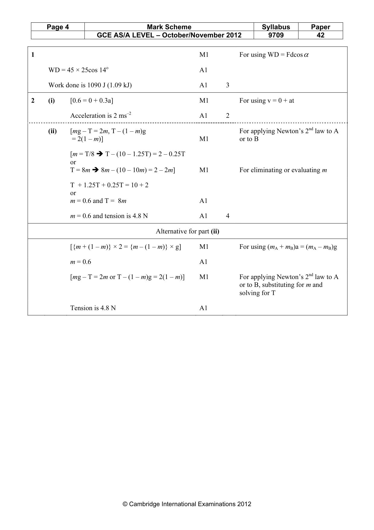 Mark scheme, page 4 of 8