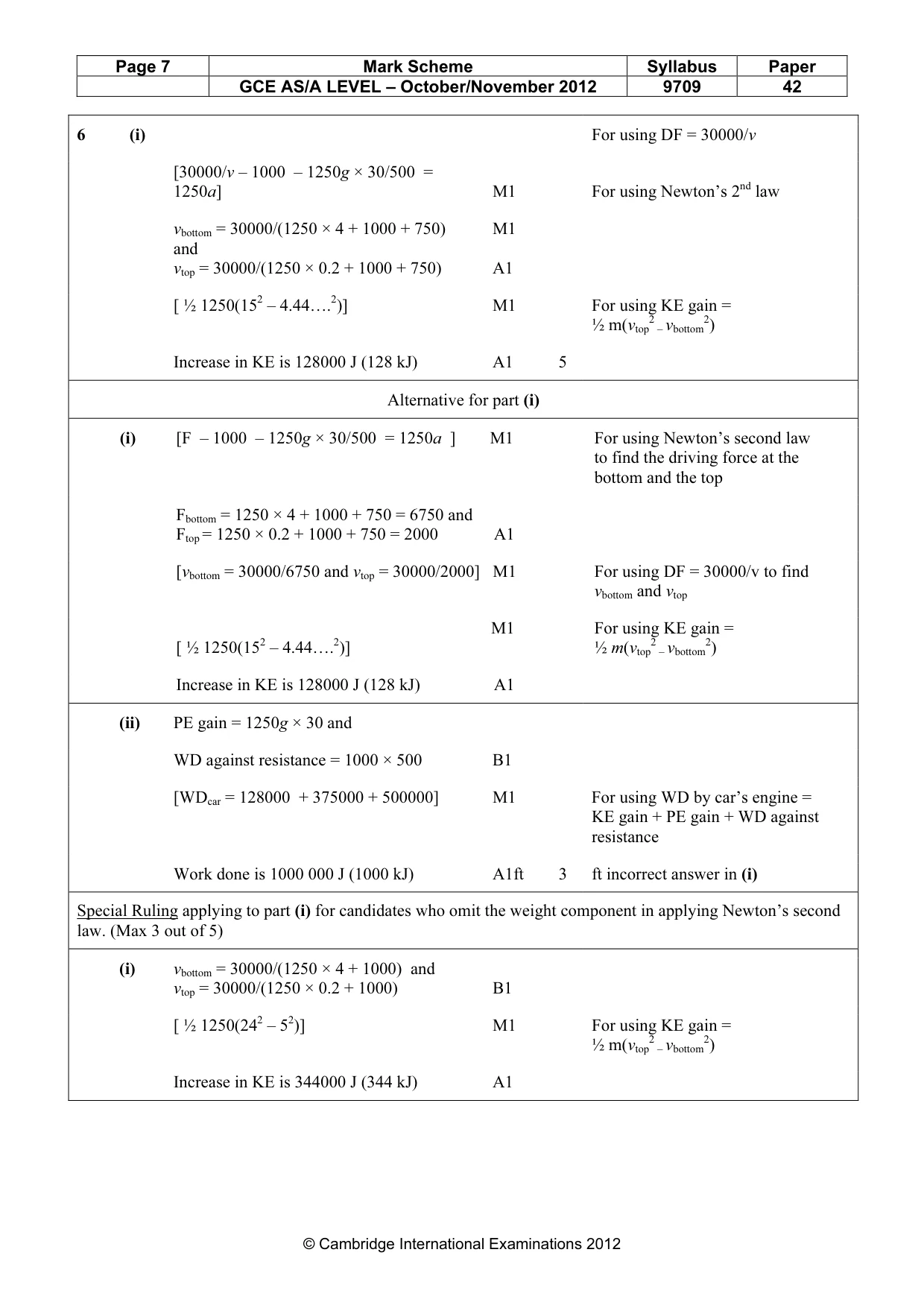 Mark scheme, page 7 of 8
