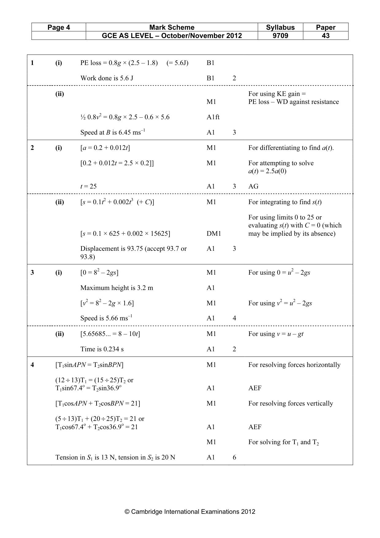 Mark scheme, page 4 of 7