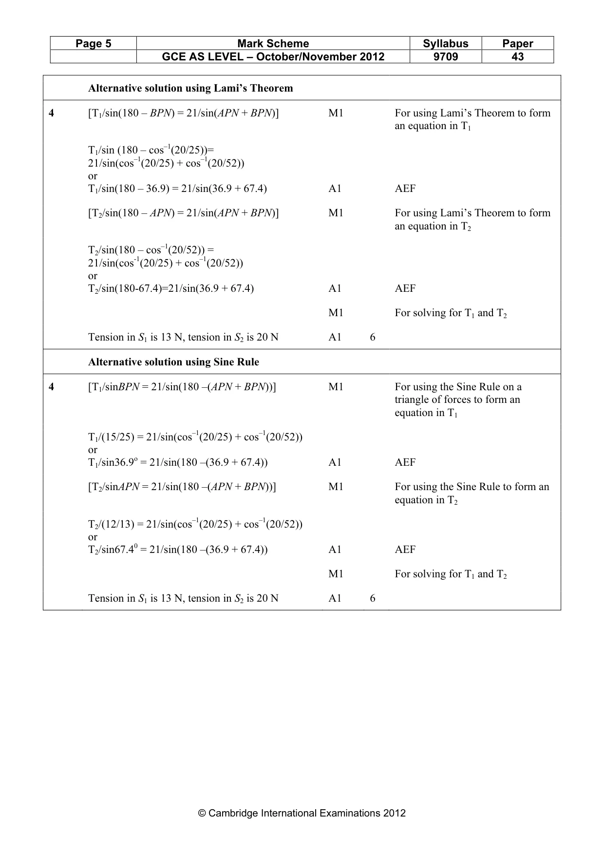 Mark scheme, page 5 of 7