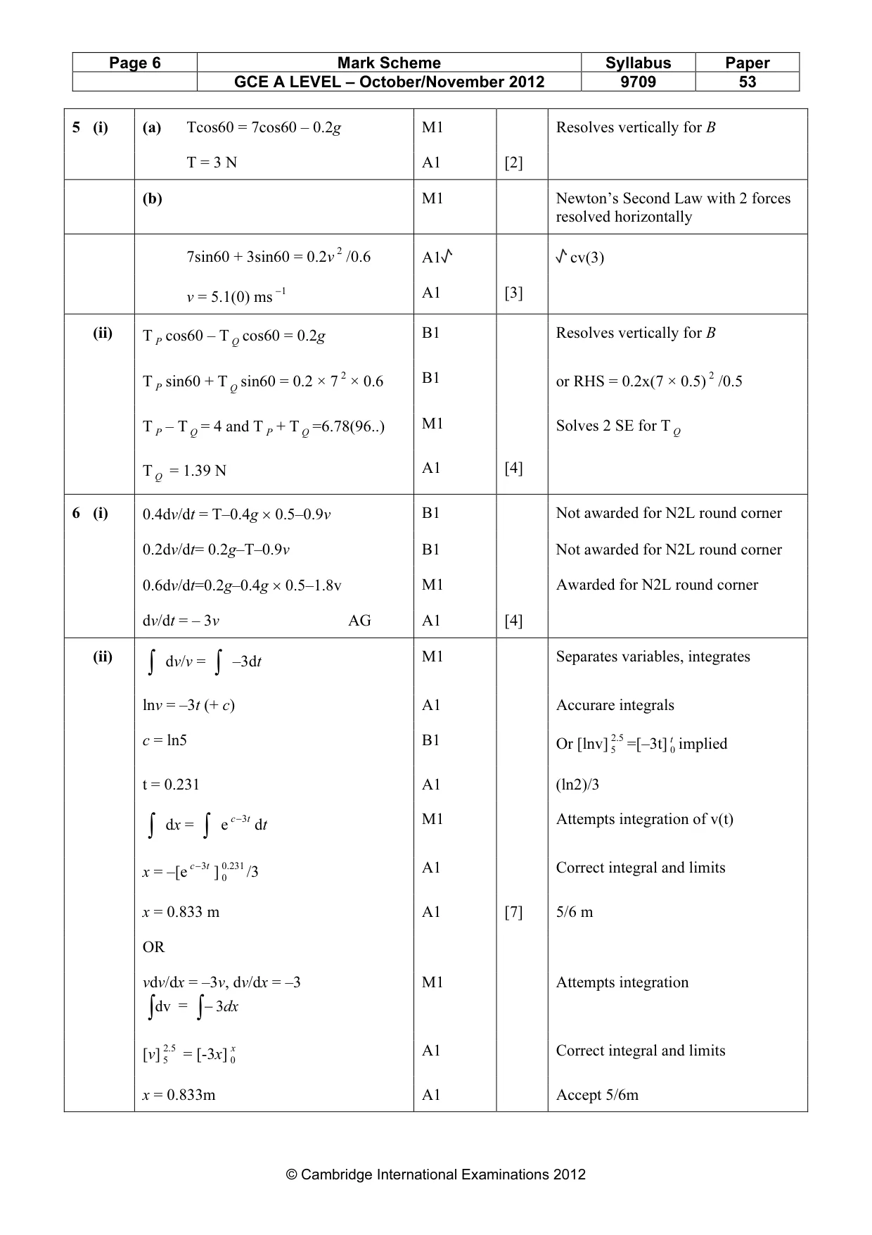 Mark scheme, page 6 of 6
