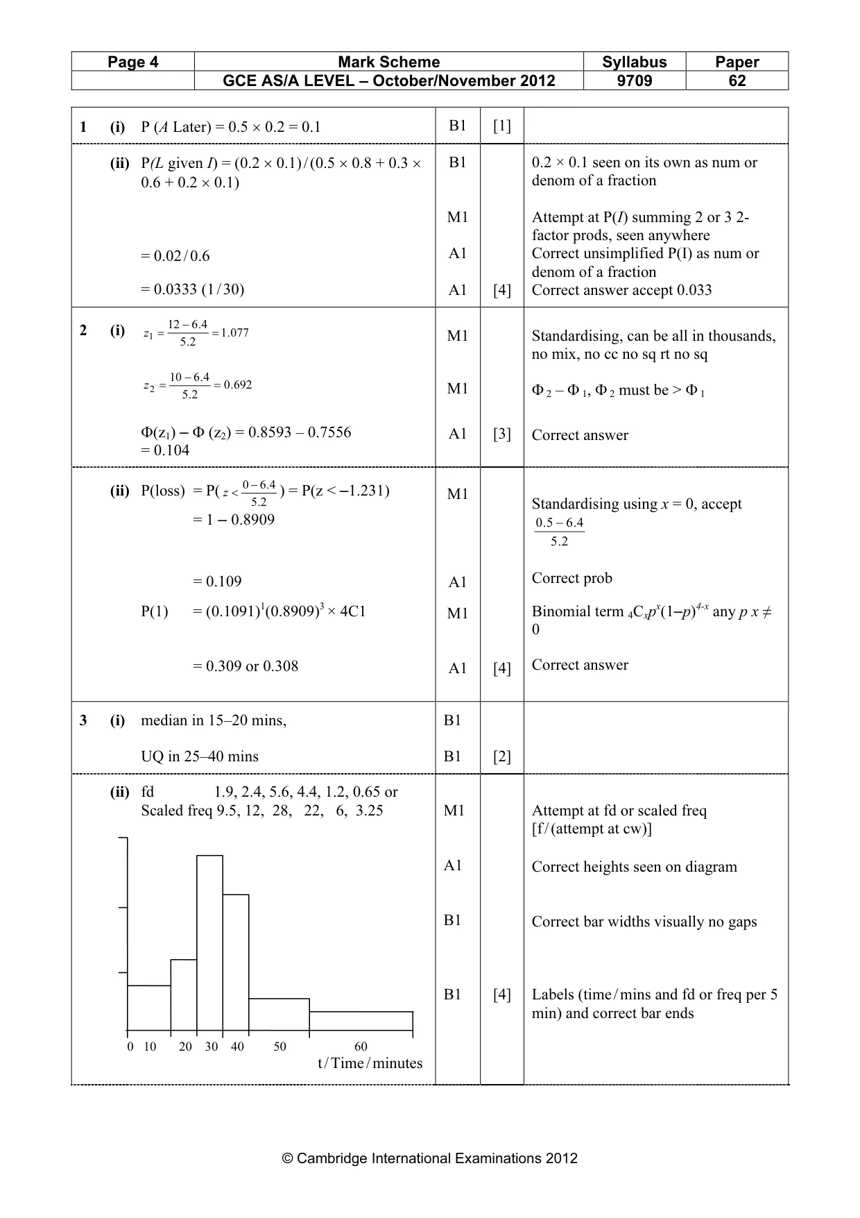 Mark scheme, page 4 of 6