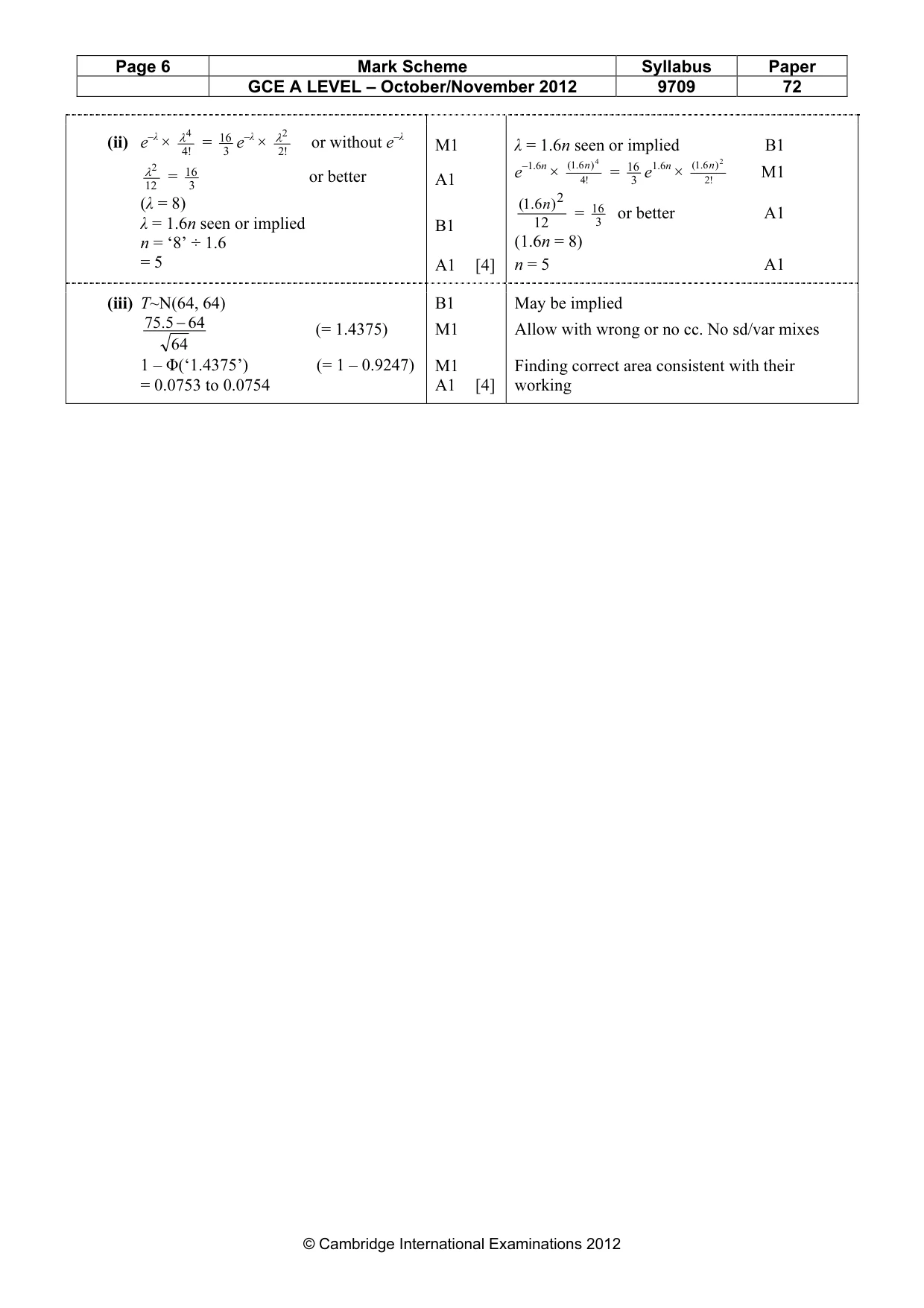 Mark scheme, page 6 of 6