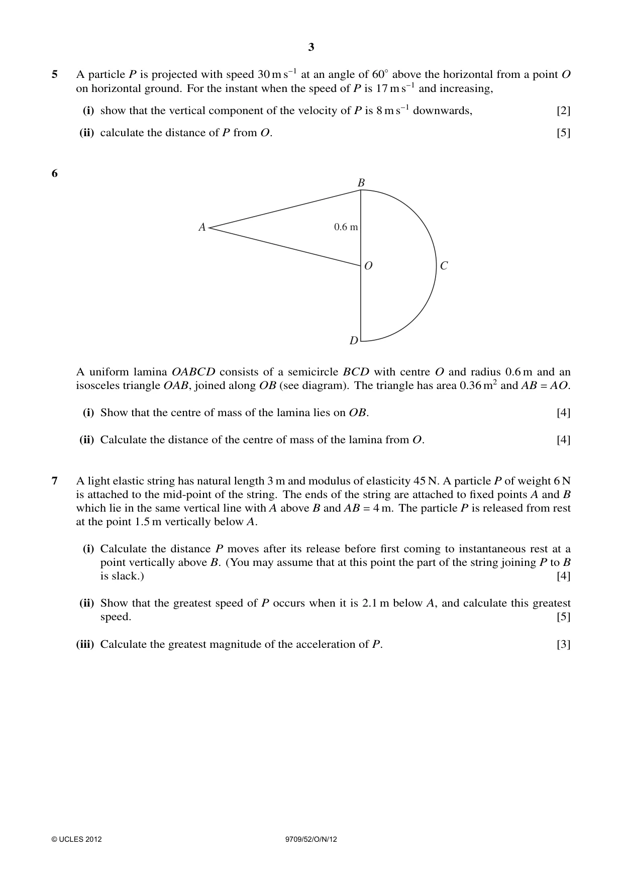 Cambridge A Level Mathematics 9709 2012 Oct/Nov Paper 5 · Variant 2 question paper, page 3 of 4