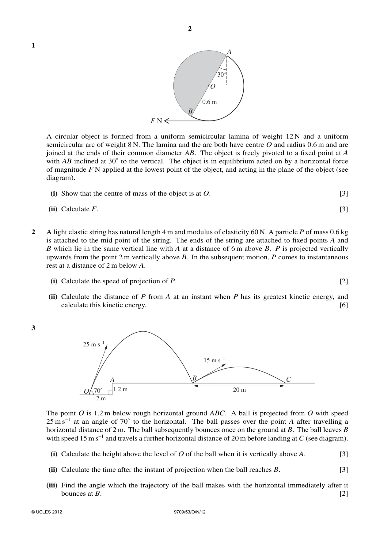 Cambridge A Level Mathematics 9709 2012 Oct/Nov Paper 5 · Variant 3 question paper, page 2 of 4