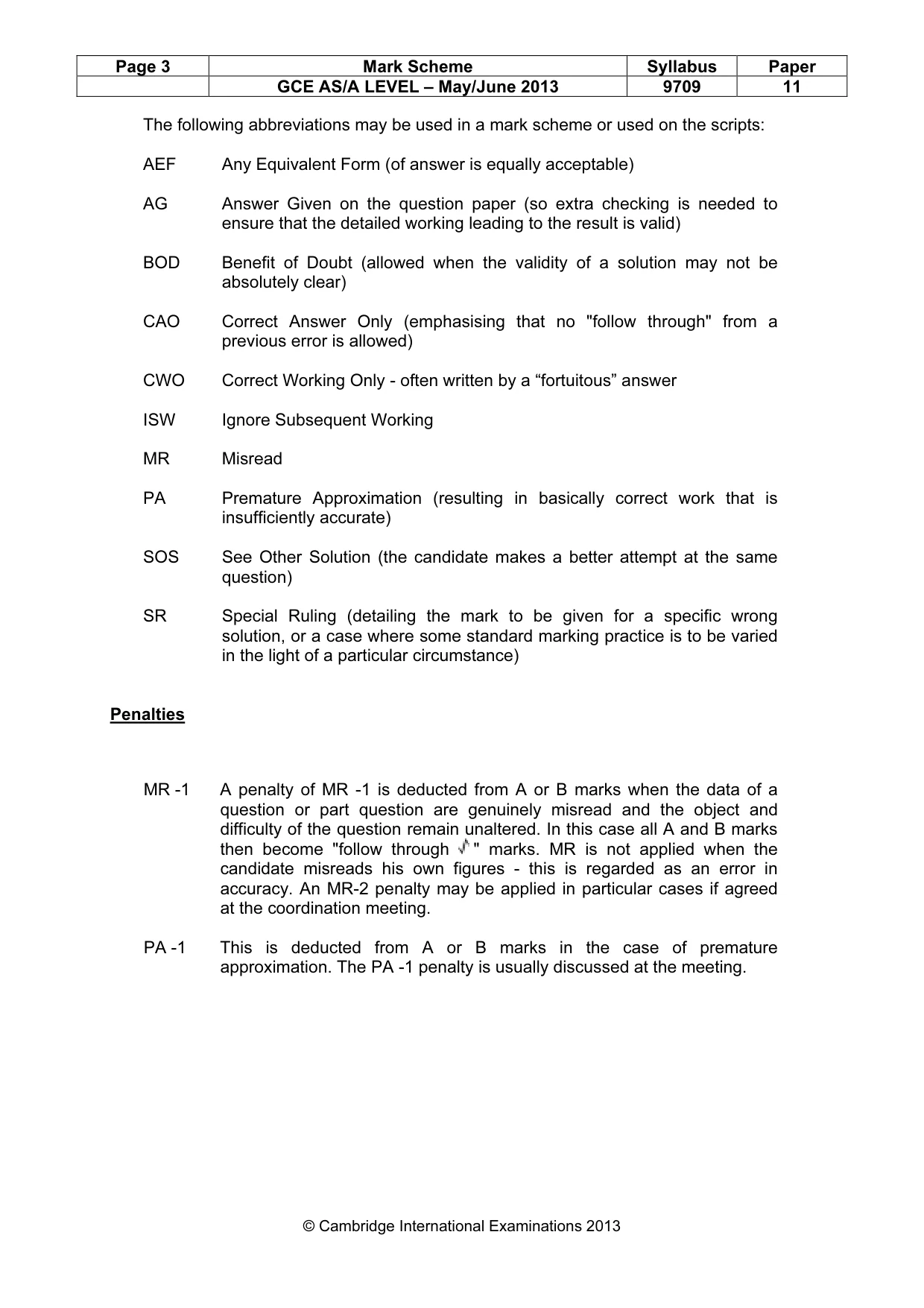 Mark scheme, page 3 of 7
