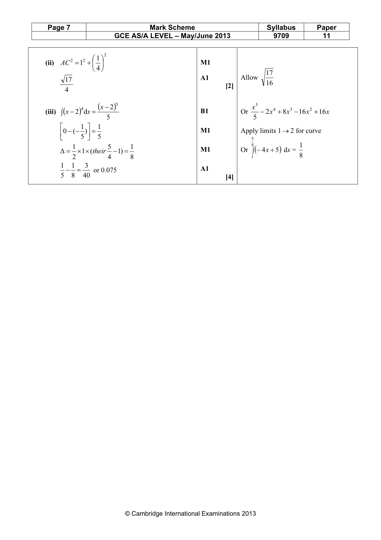 Mark scheme, page 7 of 7