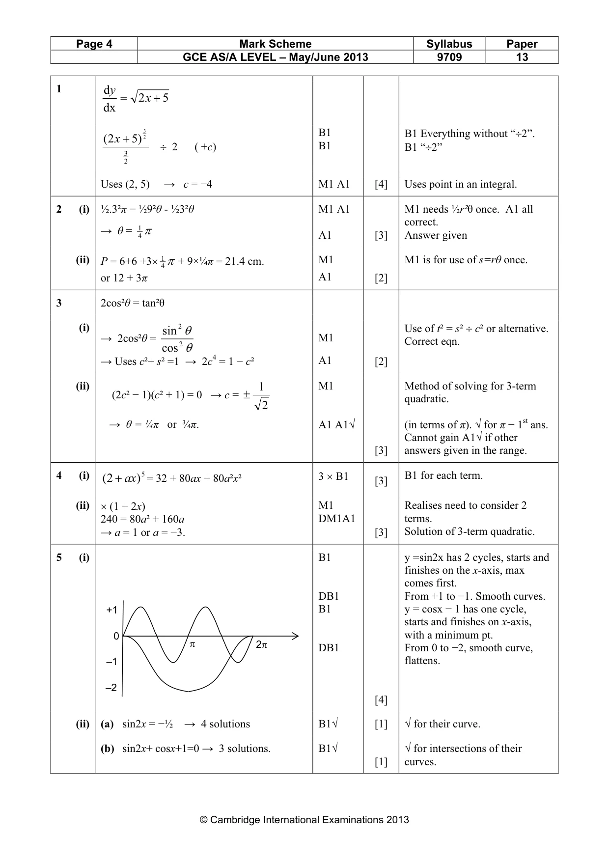 Mark scheme, page 4 of 7