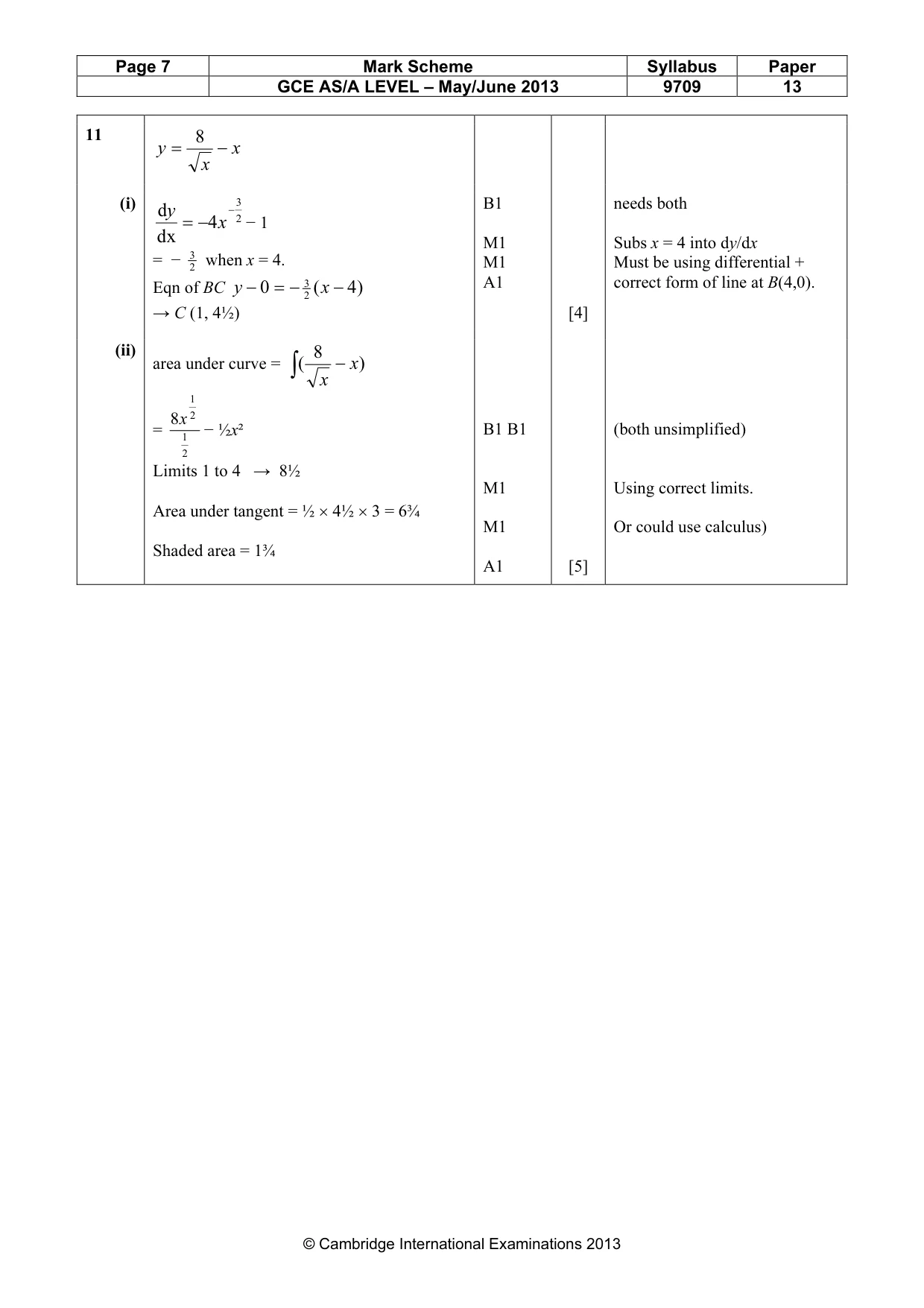 Mark scheme, page 7 of 7