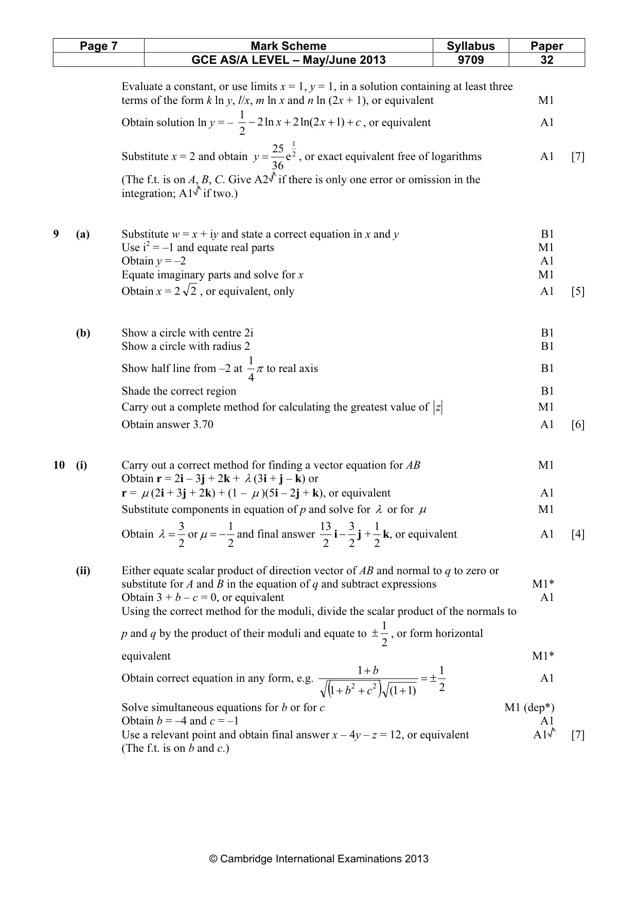 Mark scheme, page 7 of 7