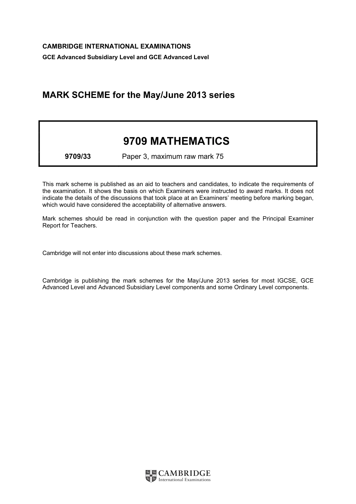 Mark scheme, page 1 of 7
