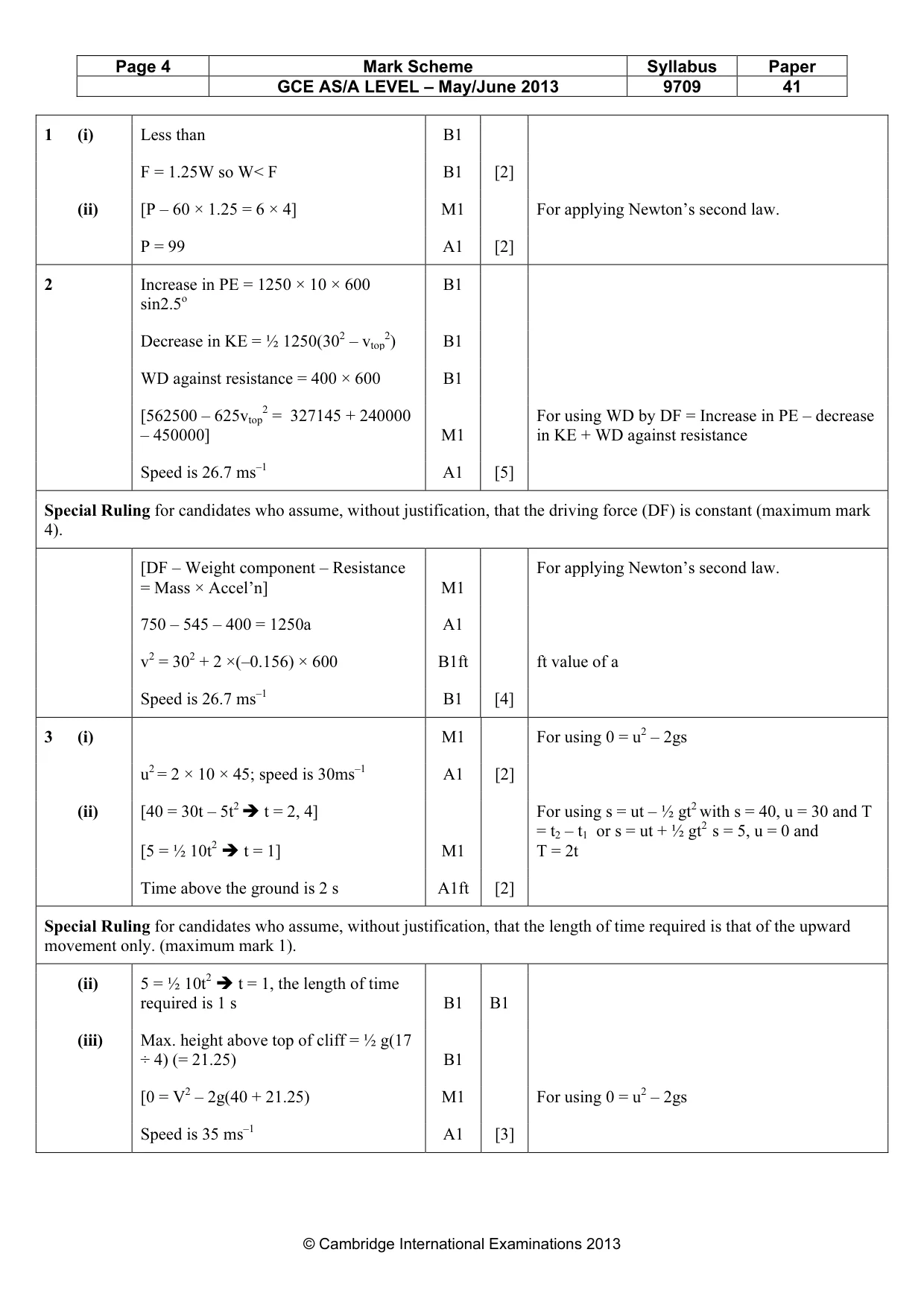 Mark scheme, page 4 of 6