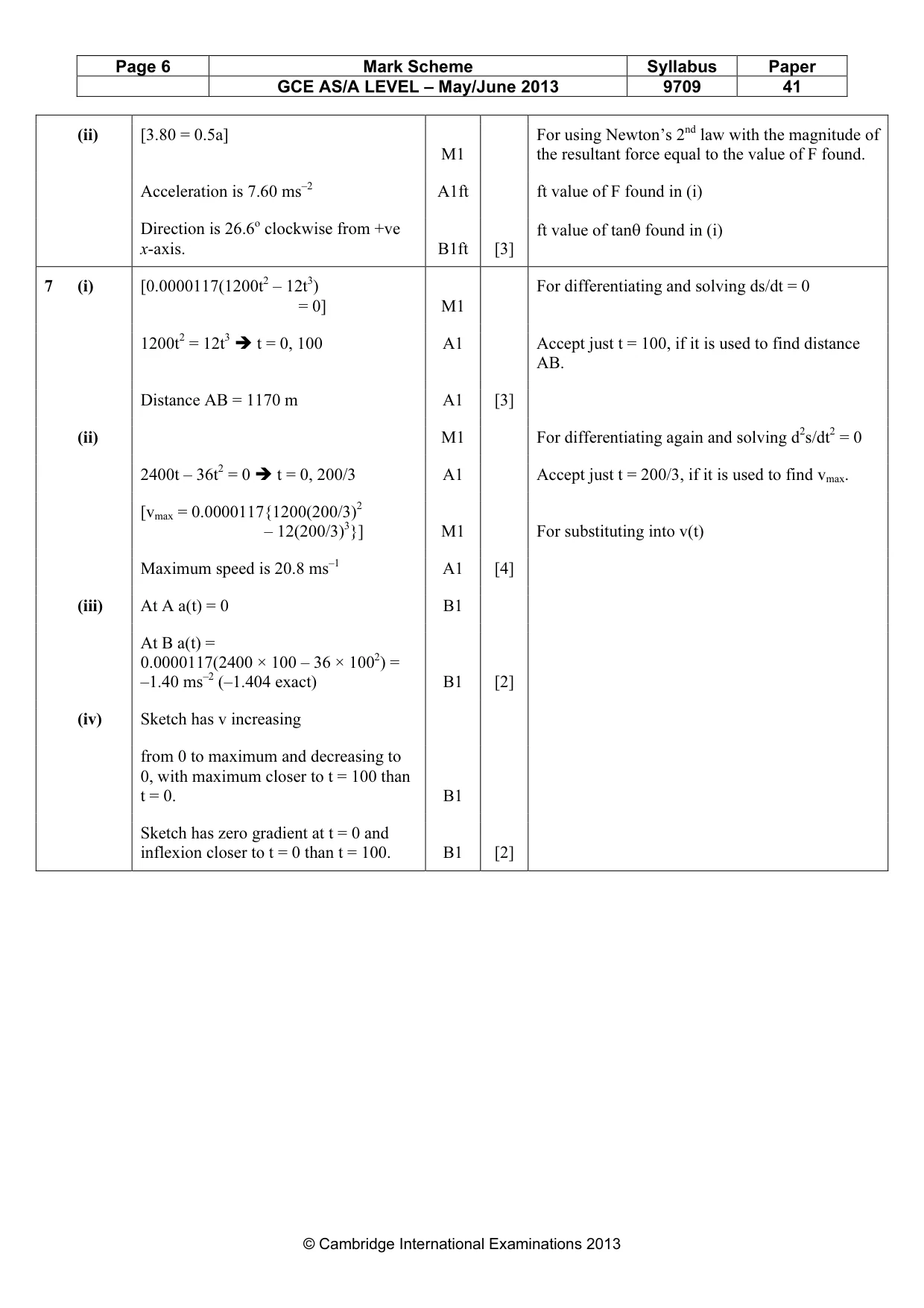 Mark scheme, page 6 of 6