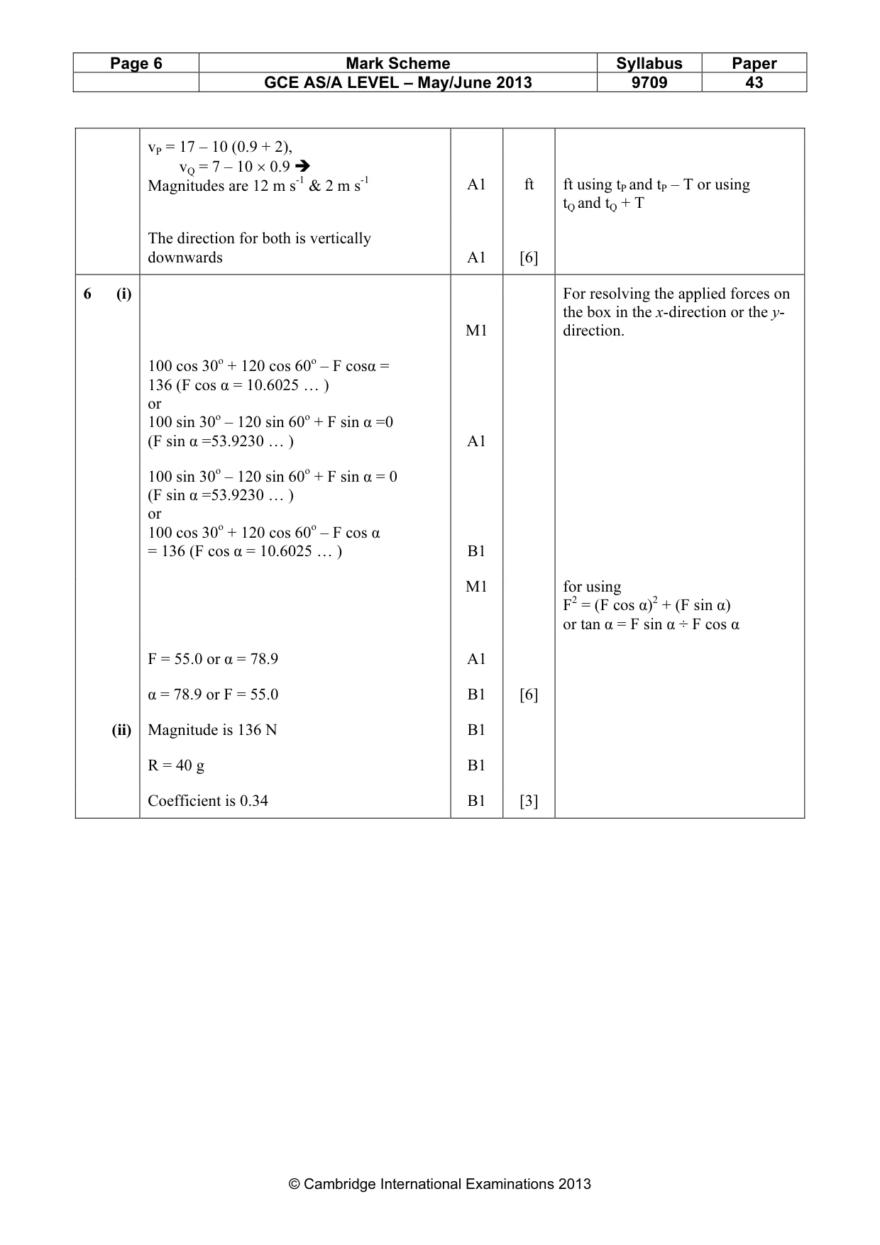 Mark scheme, page 6 of 7